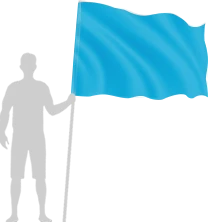 Флаг 100 × 150 см в сравнении с человеком, рисунок