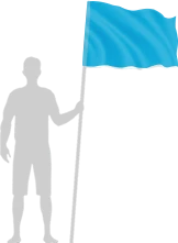 Флаг 60 × 90 см в сравнении с человеком, рисунок