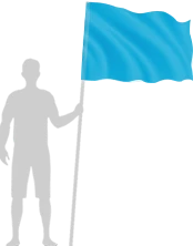 Флаг 70 × 105 см в сравнении с человеком, рисунок