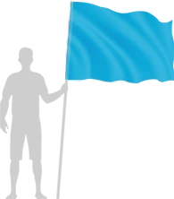 Флаг 90 × 135 см в сравнении с человеком, рисунок